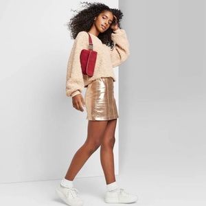 Wild Fable | Champagne Metallic Mini Skirt